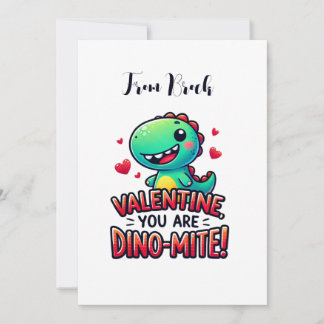 Tarjeta de San Valentín de Dinosaurio para Niños