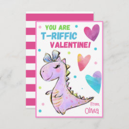 Tarjeta de San Valentín de Dinosaurio para niños q