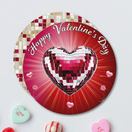 Tarjeta de San Valentín de disco personalizado red