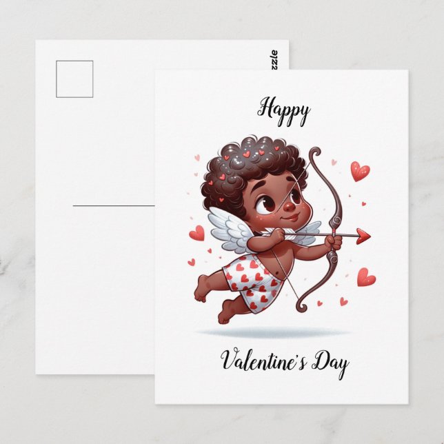 Tarjeta de San Valentín de encanto cupido (Anverso / Reverso)