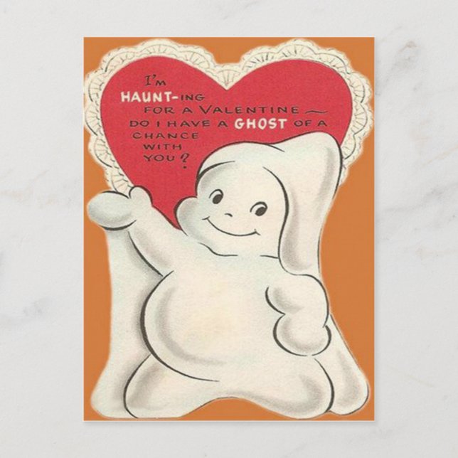 Tarjeta de San Valentín de Fantasma de Halloween R (Anverso)