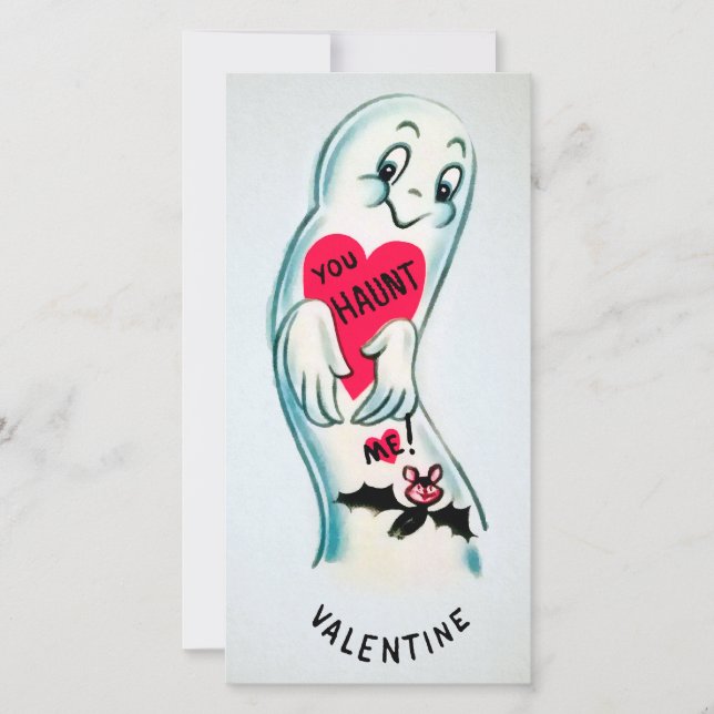 Tarjeta de San Valentín de Fantasma Retro (Anverso)