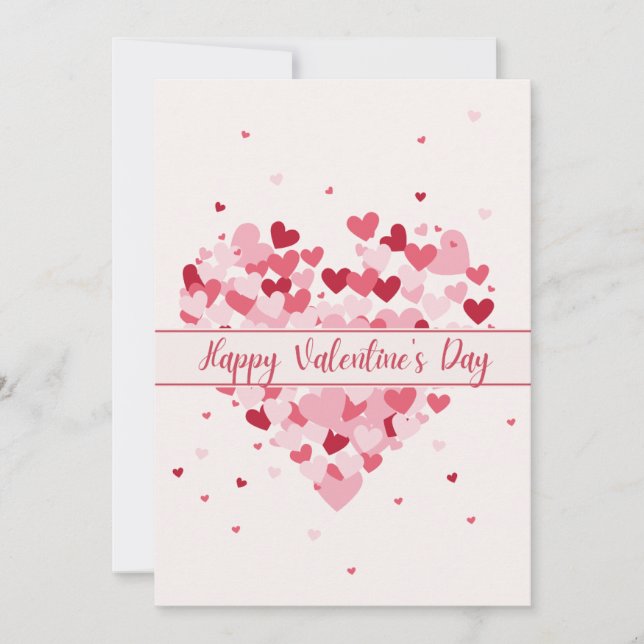 Tarjeta de San Valentín de Feliz Día del Rosa Rosa (Anverso)