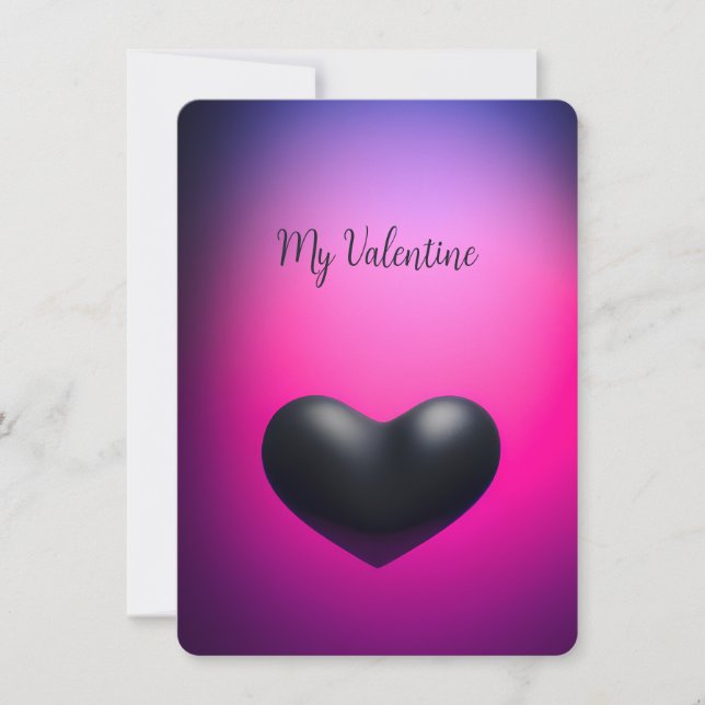 Tarjeta de San Valentín de foto simple elegante de (Anverso)