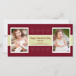 Tarjeta de San Valentín de fotos de los corazones 