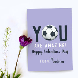 Tarjeta de San Valentín de fútbol de aula de chica