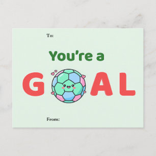 Tarjeta de San Valentín de fútbol 'Eres un gol'