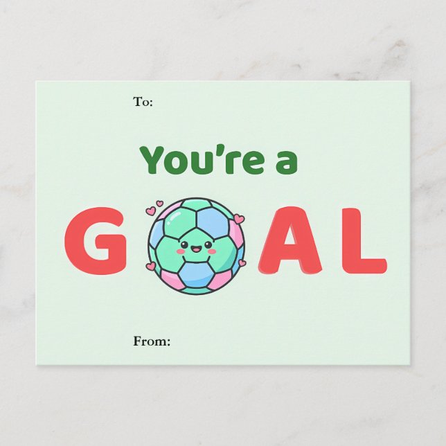 Tarjeta de San Valentín de fútbol 'Eres un gol' (Anverso)