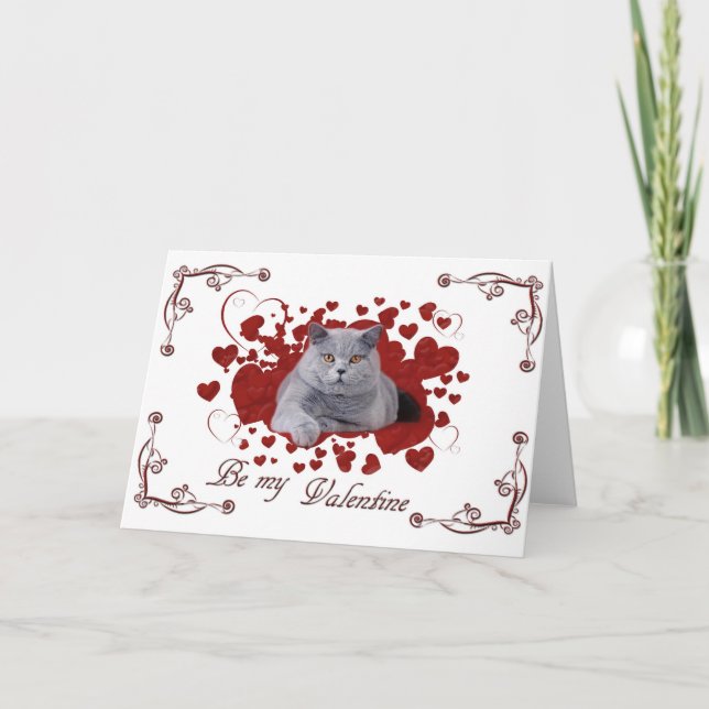 Tarjeta de San Valentín de gato (Anverso)