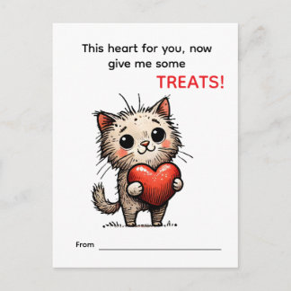 Tarjeta de San Valentín de Gato Adorable 