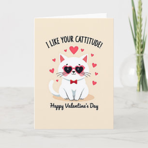 Tarjeta de San Valentín de gato con cattitud
