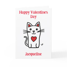 Tarjeta de San Valentín de gato divertida personal