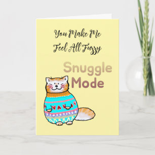 Tarjeta de San Valentín de gato en modo mimoso