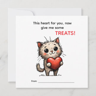 Tarjeta de San Valentín de gato lindo