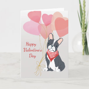 Tarjeta de San Valentín de globos Terrier de Perro