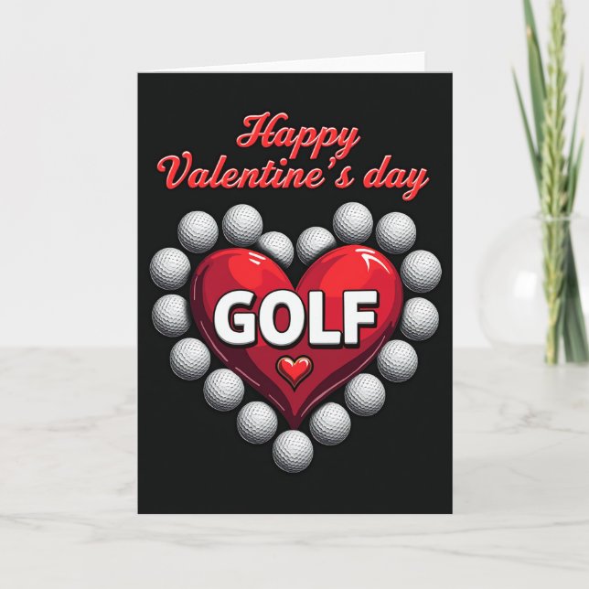 Tarjeta de San Valentín de golf con corazón sincer (Anverso)