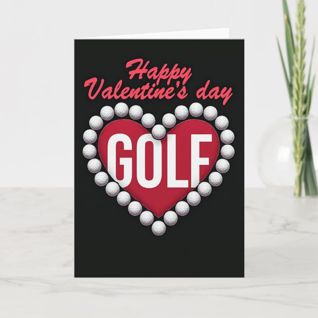 Tarjeta de San Valentín de golf con sentimiento (Anverso)
