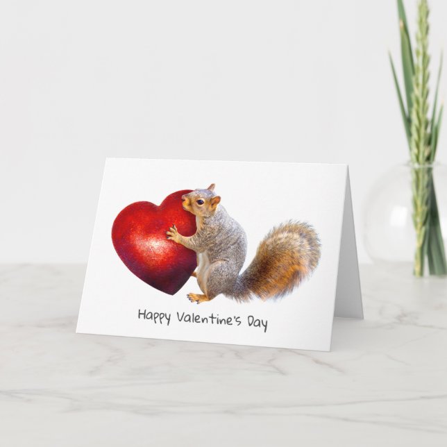 Tarjeta de San Valentín de Gran Corazón de ardilla (Anverso)
