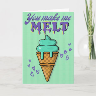 Tarjeta de San Valentín de helado divertida