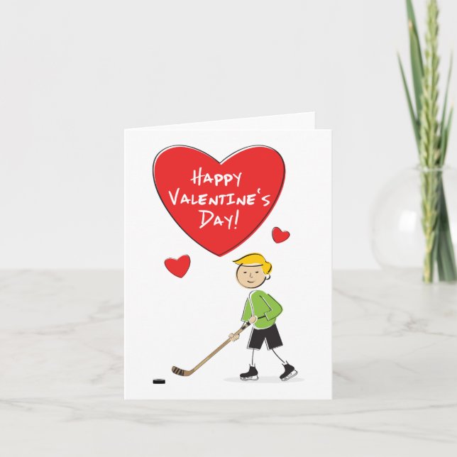 Tarjeta de San Valentín de hockey para personaliza (Anverso)