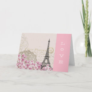 Tarjeta de San Valentín de la Torre Eiffel frances