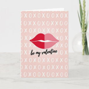 Tarjeta de San Valentín de Labios Rosados