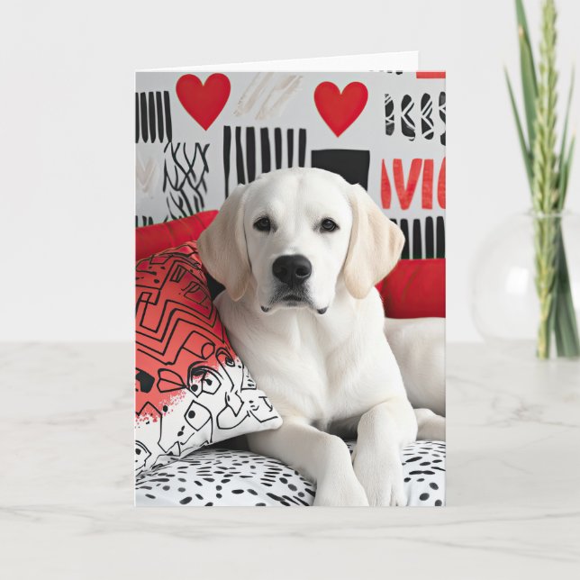 Tarjeta de San Valentín de Labrador Dorado (Anverso)