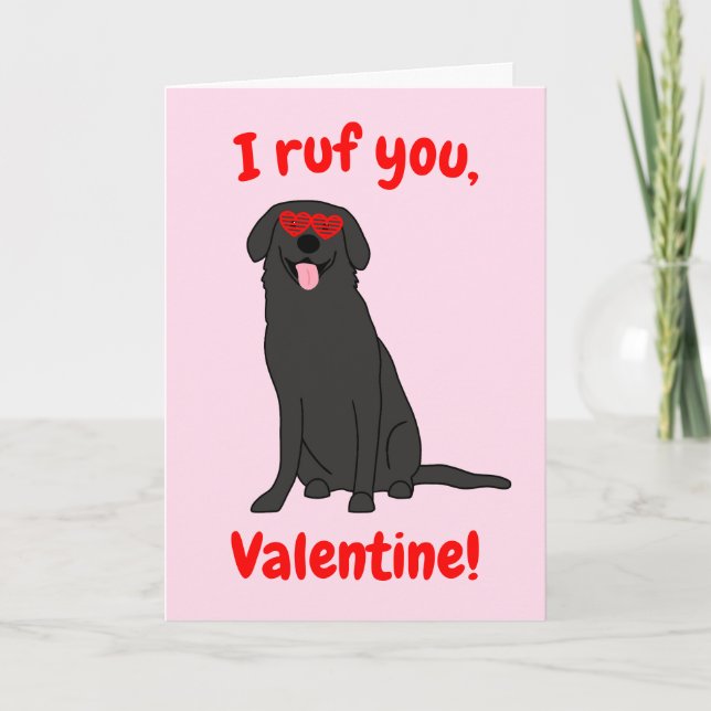 Tarjeta de San Valentín de Labrador Negro (Anverso)