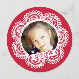 Tarjeta de San Valentín de Lace Doily