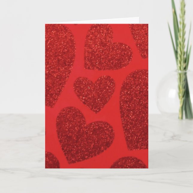 Tarjeta de San Valentín de los corazones rojos (Anverso)