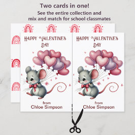 Tarjeta de San Valentín de los globos del ratón