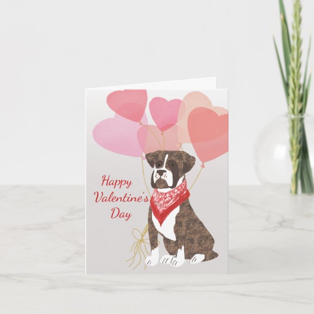 Tarjeta de San Valentín de los globos rojos de la  (Anverso)