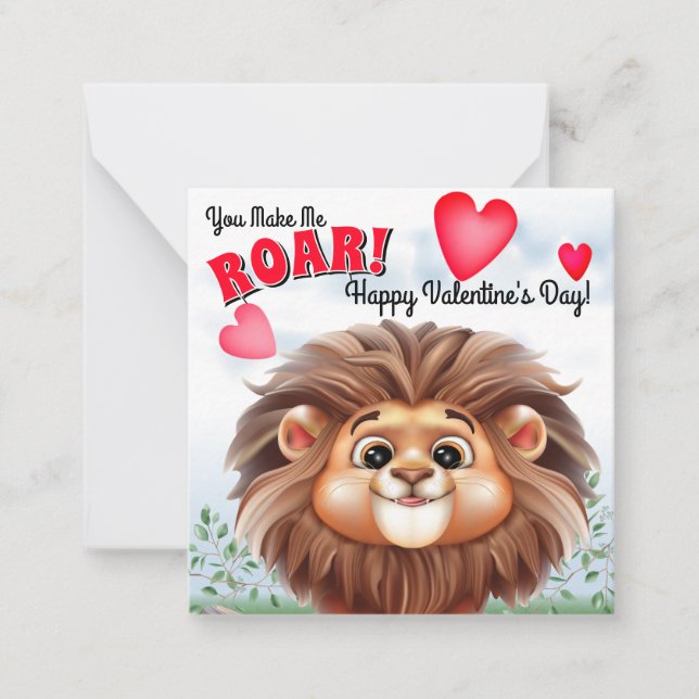 Tarjeta de San Valentín de los niños de Lion Pun (Anverso)