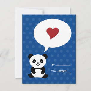 Tarjeta de San Valentín de los niños de Love Panda