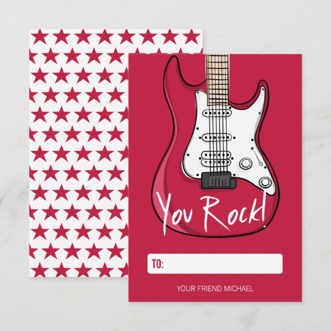 Tarjeta de San Valentín de los niños de rock (Anverso / Reverso)