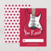 Tarjeta de San Valentín de los niños de rock