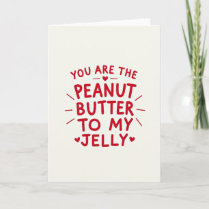 Tarjeta de San Valentín de mantequilla de maní y j