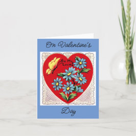 Tarjeta De San Valentín De Mariposa Y Flores