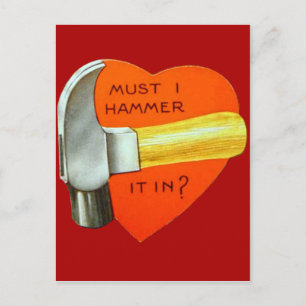 Tarjeta de San Valentín de Martillo Retro Vintage