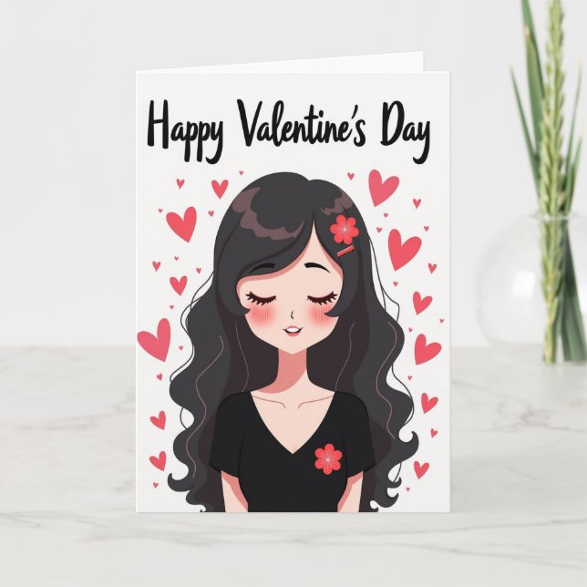 Tarjeta de San Valentín de mujer de oro falso (Anverso)
