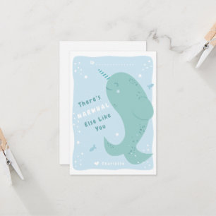 Tarjeta de San Valentín de Narwhal Else Classroom