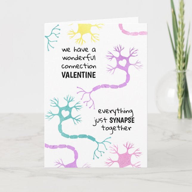 Tarjeta de San Valentín de Neurona de Biología par (Anverso)