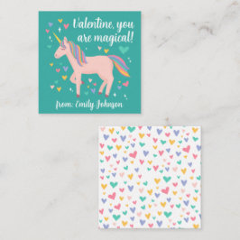 Tarjeta de San Valentín de niños de Unicornio mági
