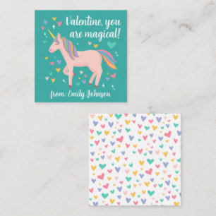 Tarjeta de San Valentín de niños de Unicornio mági