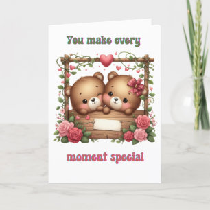 Tarjeta de San Valentín de oso Adorable - Momento 