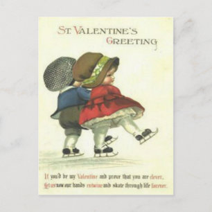 Tarjeta de San Valentín de patinaje sobre hielo Vi
