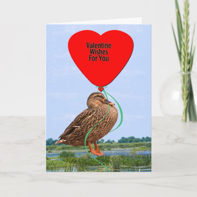 Tarjeta de San Valentín de pato pequeño (Anverso)