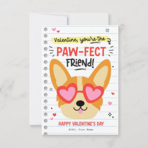 Tarjeta de San Valentín de paw-fect Dog Pun Kids
