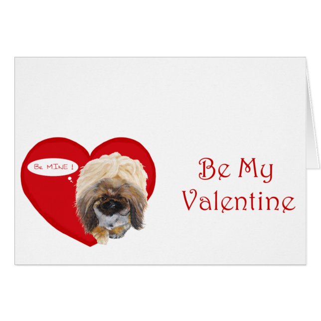 Tarjeta de San Valentín de Pekingese (Anverso (Horizontal))