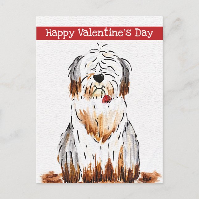 Tarjeta de San Valentín de perro sucio (Anverso)